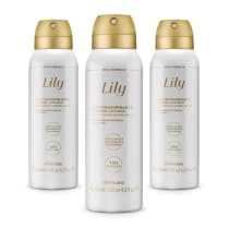 Combo Desodorante Antitranspirante Aerossol Lily 75g (3 unidades)