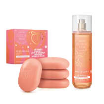 Combo Cuide-se Bem Pessegura: 4 Sabonetes em Barra 80g cada + Body Splash 200ml