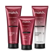 Combo Match. Proteção da Cor: Shampoo 250ml + Condicionador 250ml + Leave-in 150ml