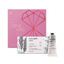Combo Presente Nativa SPA Karité: Creme para Mãos 75g + 2 Sabonetes em Barra 90g cada + Caixa de Presente