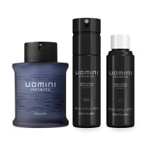 Combo Uomini Infinite: Body Spray 100ml + Refil Body Spray 100ml + Desodorante Colônia 100ml