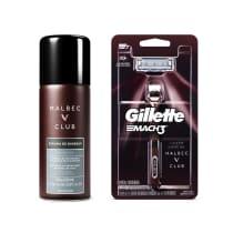 Combo Malbec Club: Aparelho de Barbear Gillete Mach 3+ Espuma para Barbear 200ml