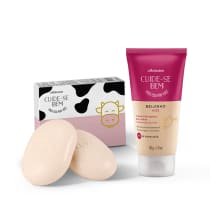 Combo Cuide-se Bem: Creme Hidratante Para as Mãos Beijinho 50g + Sabonete Em Barra Deleite 2 unidades 80g cada