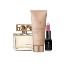 Combo Presente Make B.: Gold Eau de Parfum 75ml + Creme Aveludado Gold 200g + Batom Cremoso Rosa Cashmere