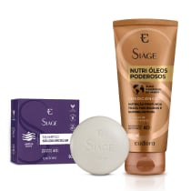 Combo Siàge: Shampoo Sólido Micelar + Condicionador Nutri Óleos Poderosos