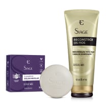 Combo Siàge: Shampoo Sólido Micelar + Condicionador Reconstrói os fios