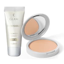 Combo Glam Invisible: Base Líquida Invisível 25g + Pó Compacto Invisível 10g