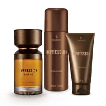 Combo Impression: Eau de Parfum 100ml + Espuma de Barbear 200ml + Gel Pós Barba 75g