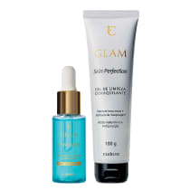 Combo Cuidados Com a Pele Glam: Gel de Limpeza Demaquilante 100g + Pré e Pós Make Hidratante 27ml