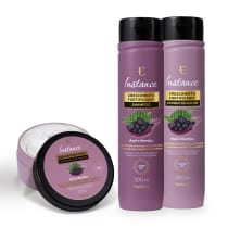 Combo Instance Açaí e Bambu: Shampoo 200g + Máscara 200g + Condicionador 300ml