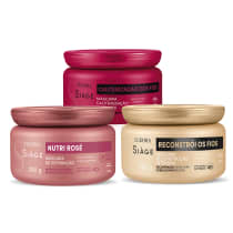Combo Máscara Capilar Siàge: Cauterização dos Fios 250g + Reconstrói os Fios 250g + Nutri Rosé 250g