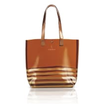 Bolsa de Praia Bronze e Listras Douradas Pvc