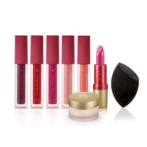 Kit Niina Secrets 5 Batons Skinny Matte + Batom Balm Ph + Primer + Esponja