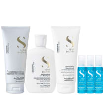Imagem do produto Kit Alfaparf Semi Di Lino Diamond - Shampoo 250ml + Condicionador 200ml + Leave in 200ml + 3x Ampola 13ml