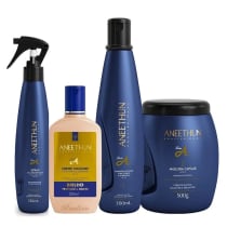 Imagem do produto Kit Aneethun Linha A Shampoo 300ml + Máscara 500g + Spray Multibenefícios 150ml + Creme de Silicone 250ml