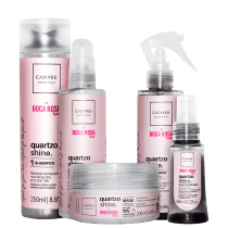 Kit Cadiveu Essentials Quartzo Shine by Boca Rosa Hair Tratamento Completo Liso Máximo (5 Produtos)