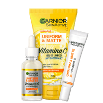 Kit Garnier SkinAtive Uniform & Matte Trio (3 Produtos)