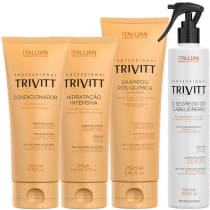 Kit Itallian Hairtech Squad Trivitt Reconstrutor Cabelos Pós Química (4 Produtos)