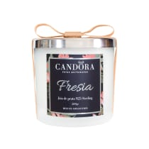 Candora Fresia com Par de Brincos Prata 925 - Vela Aromática 200g