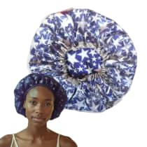 Imagem do produto Touca De Banho e Humectação Cetim e Plástico 2 Em 1 Beleza Express