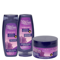 Kit Desamarelador Violet Flower Folha Nativa 3 Produtos