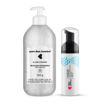 Kit Cuidados: Álcool Gel + Espuma de Limpeza Facial Tchau Poluição
