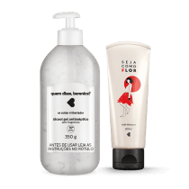 Kit Cuidados: Álcool Gel + Loção Hidratante Desodorante Seja Como Flor