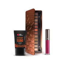 Kit Paleta Adoro Bronzes + Primer Instamatte + Batom Líquido Supermate Metálico Vermeluz