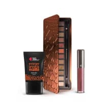 Kit Paleta Adoro Bronzes + Primer Instamatte + Batom Líquido Supermate Metálico Malvaluz