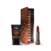 Kit Paleta Adoro Bronzes + Primer Instamatte + Batom Mate Alta Pigmentação Vermelhou