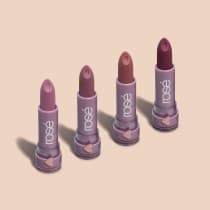 Kit Batom que Ilumina: Vermelho Ame-se + Rose Seja Luz + Avelã Haja Amor + Malva Estrela