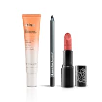 Combo Skin.q Gel Área dos Olhos + Lápis Olhos Pretuco + Batom Líquido Marrom Mackenzie