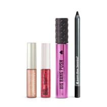 Combo Sombra Líquida Champagne + Tint Glow Coral + Máscara Big Bang Push + Lápis Pretuco