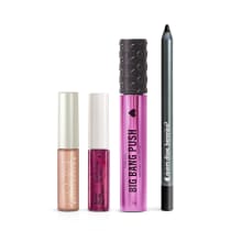 Combo Sombra Líquida Champagne + Tint Glow Cereja + Máscara Big Bang Push + Lápis Pretuco