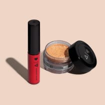 Combo QDB Beats: Batom Gloss Iluminado Vermelho do Rolê 5,4ml + Glitter Em Gel Rose Gold da Folia 5g