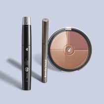 Combo Make Dia A Dia: Caneta Delineadora para Olhos Fininha + Pó Compacto Facial Multiefeitos + Máscara de Cílios 4D