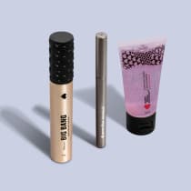 Combo Make e Limpeza: Caneta Delineadora 1ml + Máscara de Cílios 10g+ Mini Sabonete Demaquilante 30ml