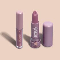 Combo Make Rosé: Gloss Labial Hialurônico Rose Brilho Próprio 4ml + Batom Mate Rose Seja Luz