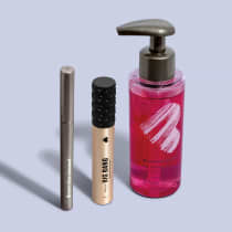 Combo Make e Skincare: Caneta Delineadora Olhos Preta Fininha 1ml + Máscara de Cílios Big Bang 10g + Demaquilante Cleansing Oil 105ml