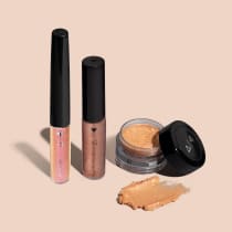 Combo QDB Beats: Batom Líquido Caramelo Energia 5,4ml + Delineador Líquido Rosa 3,2g + Glitter Em Gel Rose Gold 5g