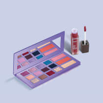 Combo Palette Multifuncional + Batom Líquido Vermelho 5,5ml