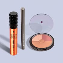 Combo Máscara de Cílios 10g + Caneta Delineadora 1ml + Pó Compacto Facial