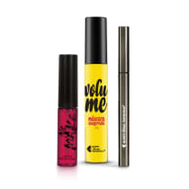 Kit Máscara Exagerada Volume + Caneta Delineadora Fininha + Lip Tint