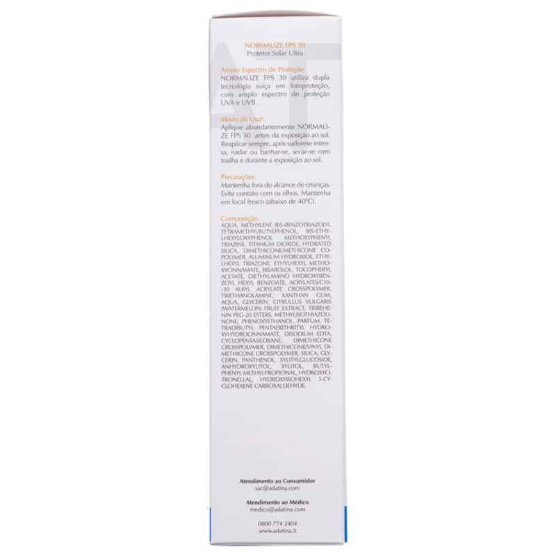 Ada Tina Normalize FPS 30 - Protetor Solar Facial 50ml