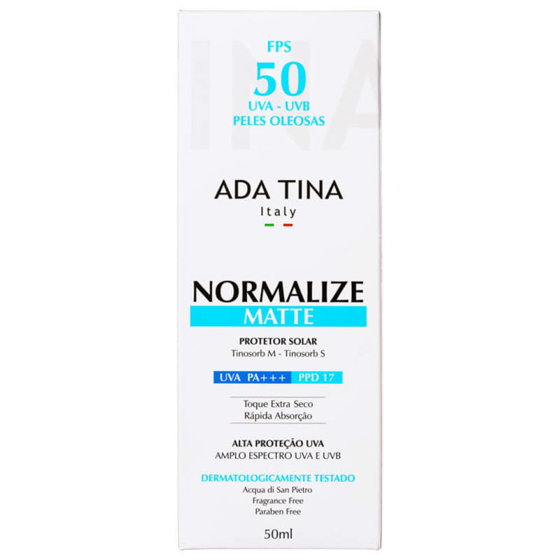 Ada Tina Normalize Matte FPS 50 - Protetor Solar Facial 50ml