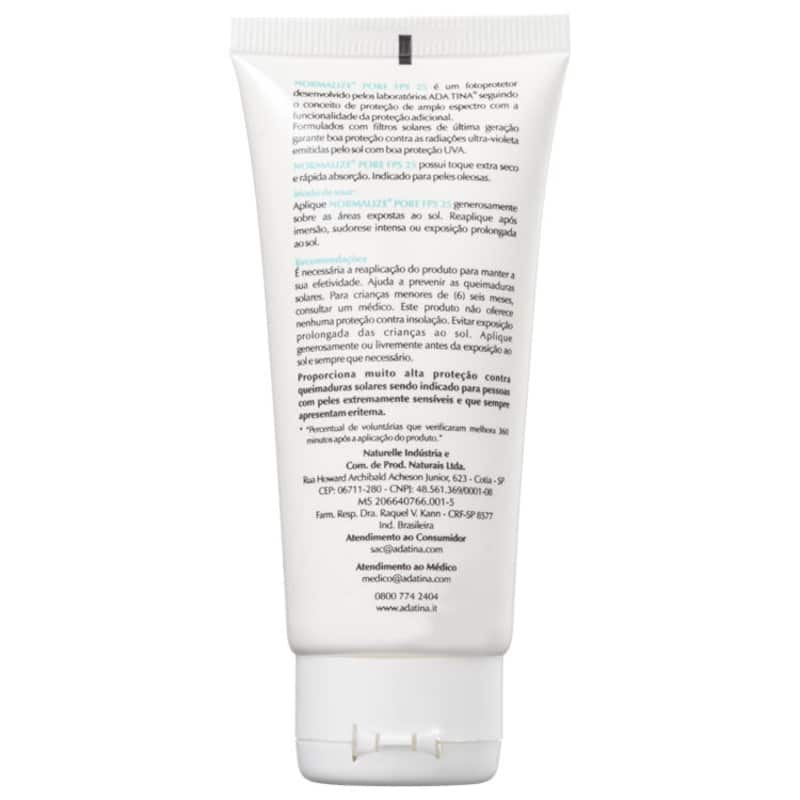 Ada Tina Normalize Pore FPS 25 - Protetor Solar Facial 50ml