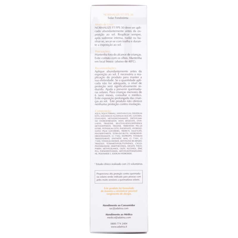 Ada Tina Normalize Ft Pelle Cor 20 FPS 30 - Protetor Solar Facial com Cor 50ml