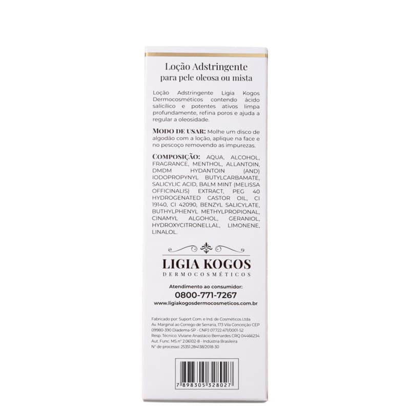 Ligia Kogos Pele Oleosa/Mista - Adstringente Facial 200ml
