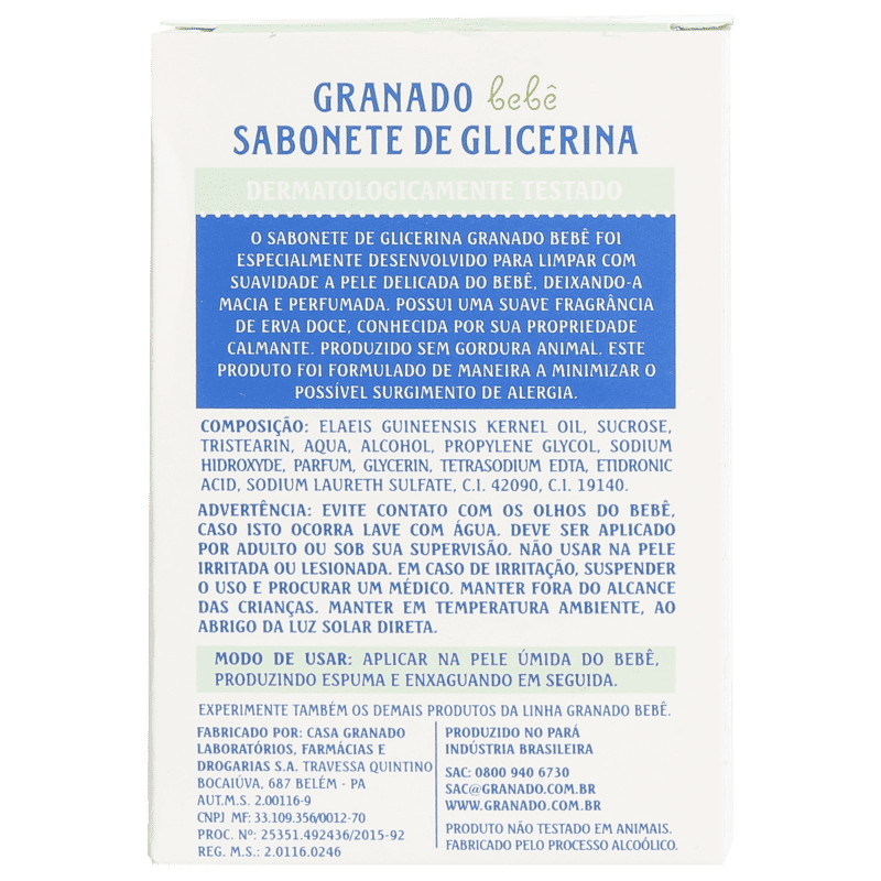 Granado Bebê Glicerina Erva Doce - Sabonete em Barra 90g