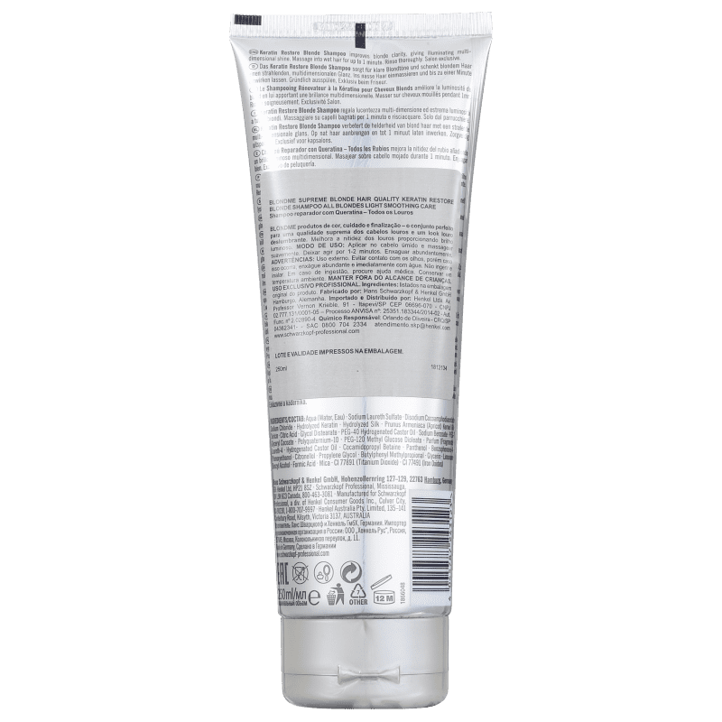 Schwarzkopf Professional BlondMe Keratin Restore - Shampoo 250ml